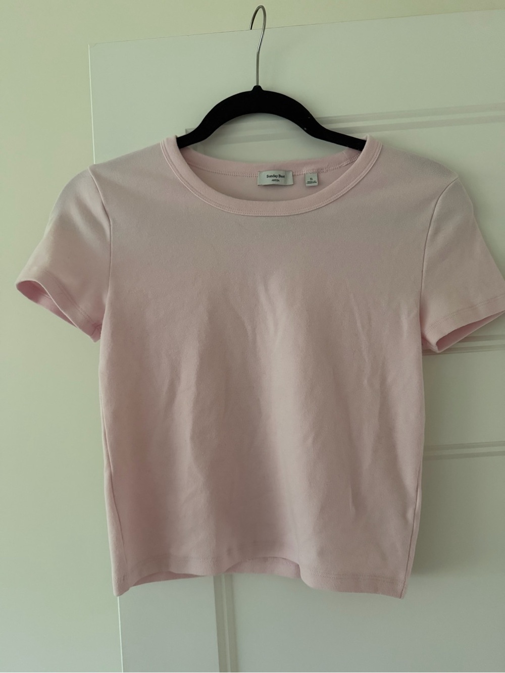 Aritzia Sunday Best Pink cropped Short Sleeve Tee size Small